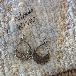 Silpada Intricate Silver Hoop Earrings
